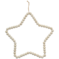 Wooden Beaded Star Wreath
