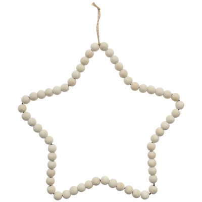 Wooden Beaded Star Wreath image number 1