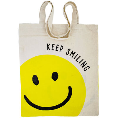 Cotton Keep Smiling Shopping Bag image number 1