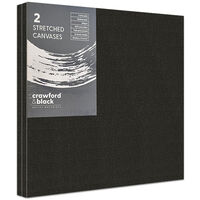Crawford & Black Stretched Canvases Black 12” x 12”: Pack of 2