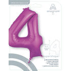 34 Inch Pink Number 4 Helium Balloon image number 2