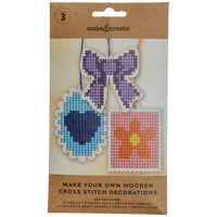 Make Your Own Wooden Cross Stitch Decorations: Pack of 3