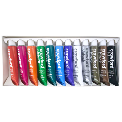 Crawford & Black Metallic Acrylic Paints: Pack of 12 image number 2