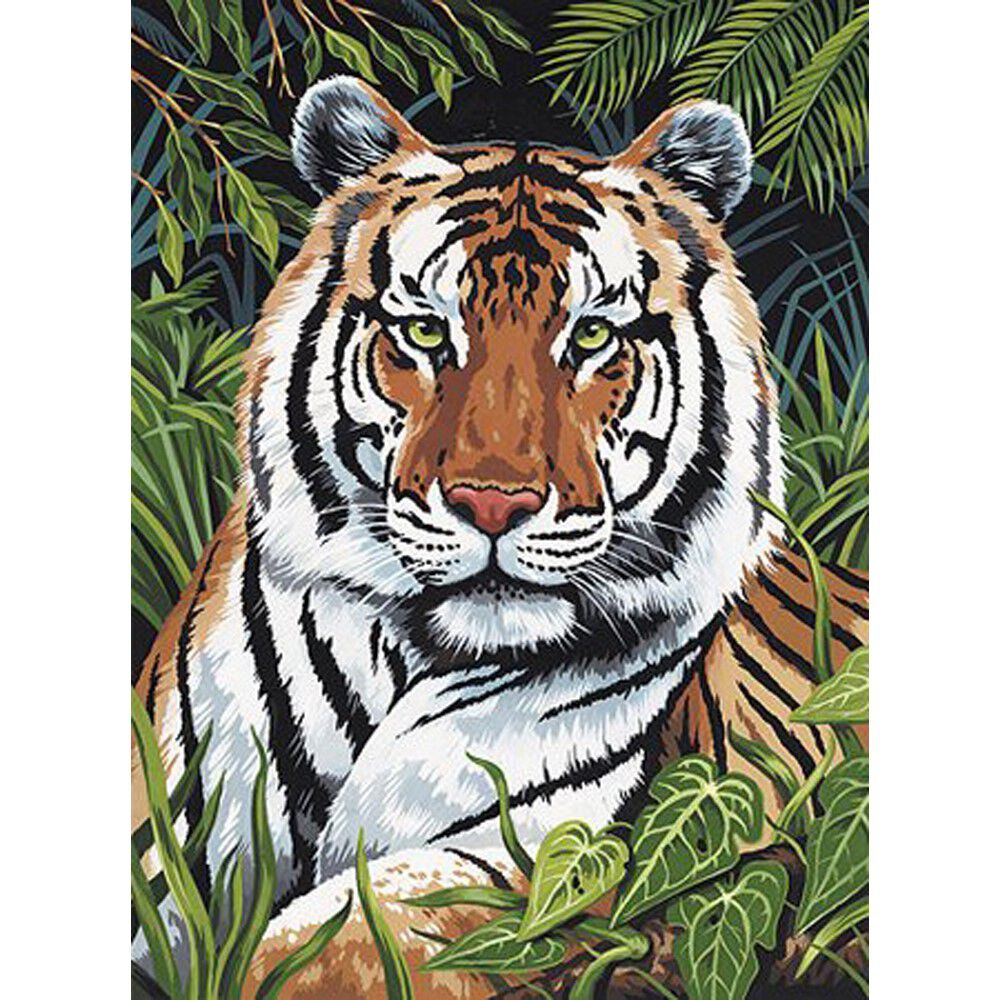 thumbnail image 2 of ABEUTY Tiger Head Paint By Numbers Kit For Adults - 16x20 Inch Pre-Printed Canvas With Wooden Frame & Brushes 2 of 10