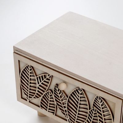Mini Leaf Laser Cut Wooden Cabinet image number 3