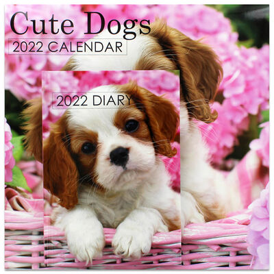Cute Dogs 2022 Square Calendar and Diary Set image number 1