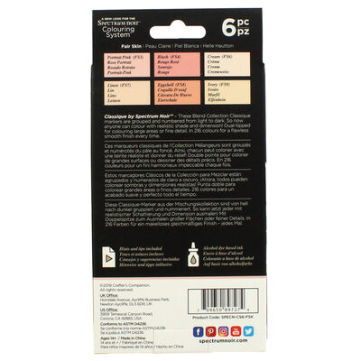 Spectrum Noir Classique 6 Dual-Tip Permanent Markers - Fair Skin image number 4