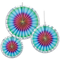 Rainbow Ombre Paper Fan Decorations