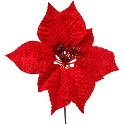 Red Poinsettia Embellishment image number 1
