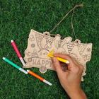 Colour Your Own Happy Easter Wooden Sign image number 3