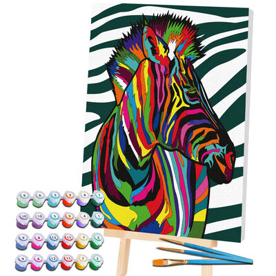 Splat Planet Pop Art Giant Painting By Numbers: Zebra image number 2