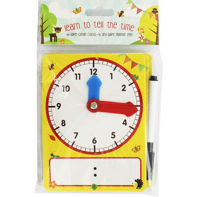 Learn the Time Wipe Clean Clocks - 6 Pack image number 1