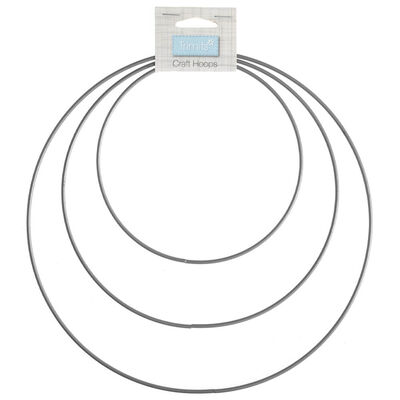 Trimits: Metal Craft Hoops 15-25cm Silver - Pack of 3 image number 1