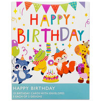 Animal Happy Birthday Cards: Pack of 10