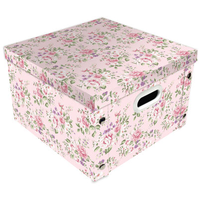Light Pink Floral Collapsible Storage Box image number 1