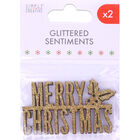 Gold Glittered Sentiments Pack of 2 image number 1