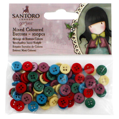 Santoro Mixed Colour Buttons - 100 Pieces image number 1