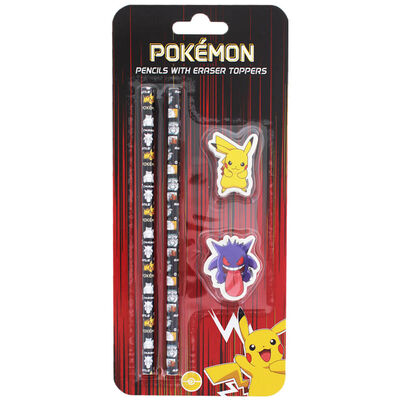 Pokemon Pencils with Eraser Toppers: Pack of 2 image number 1