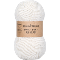 Super Soft DK Yarn: Sparkly White 100g