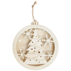 Wooden Hanging LED Christmas Tree Bauble image number 1