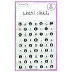 Dovecraft Essentials Alphabet Letter Stickers Black and White - Pack of 63 image number 1