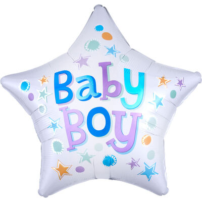 18 Inch Baby Boy Star Helium Balloon image number 1