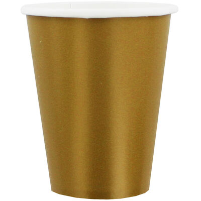 Gold Paper Cups - 8 Pack image number 1