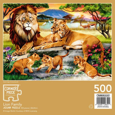 Lion Family 500 Piece Jigsaw Puzzle image number 3