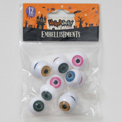 Halloween Eyeball Embellishments: Pack of 12 image number 3