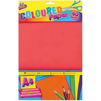 A4 Coloured Paper: 40 Sheets image number 1