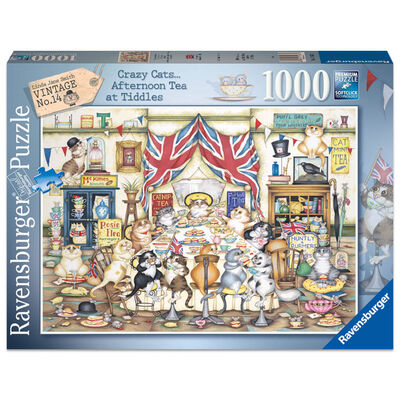 Crazy Cats Afternoon Tea at Tiddles 1000 Piece Jigsaw Puzzle image number 1