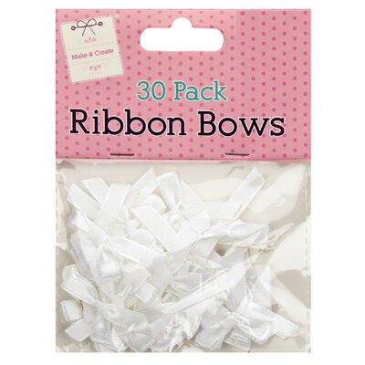 White Ribbon Bows: Pack of 30 From 0.50 GBP