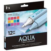 Spectrum Noir Primary Watercolour Aqua Markers: Pack of 12