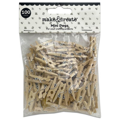 Mini Wooden Pegs: Pack of 100 From 2.00 GBP