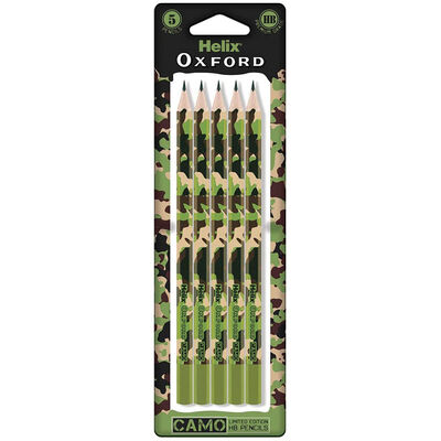 Helix Oxford Camo Green Pencils Pack of 5 image number 1