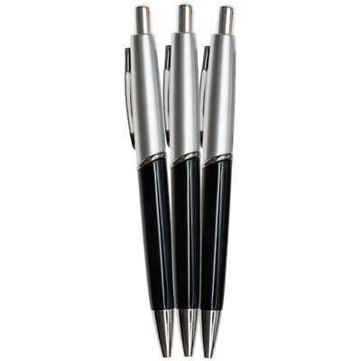 PaperPlace Black Ballpoint Pens: Pack of 3 image number 1