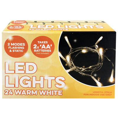 24 Flash LED Lights Warm White image number 1