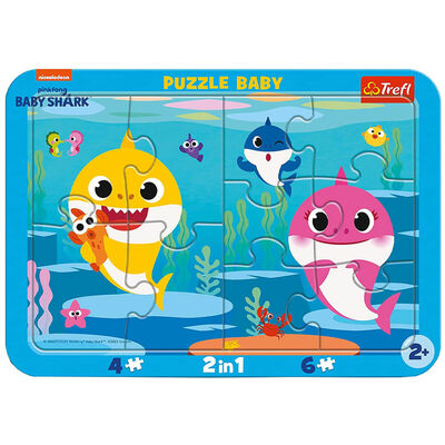 Happy Sharks 2 in 1 Baby Frame Jigsaw Puzzle image number 1