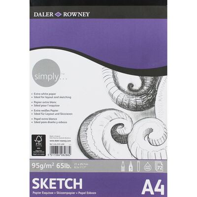 Daler Rowney Simply A4 Extra White Sketch Pad image number 1