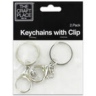 Silver Key Chains with Clip: Pack of 2 image number 1