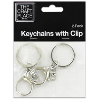 Silver Key Chains with Clip: Pack of 2