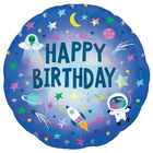18 Inch Outer Space Happy Birthday Helium Balloon image number 1