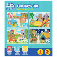 PlayWorks Fun Days Out 4-in-1 Jigsaw Puzzle Set