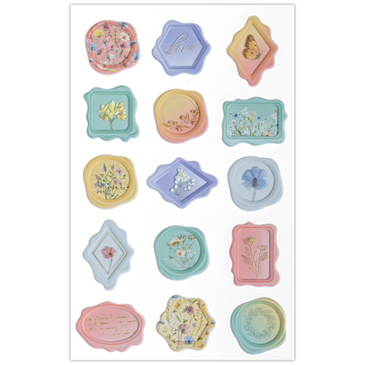 Wax Seal Wildflower Craft Stickers: Pack of 15 image number 1
