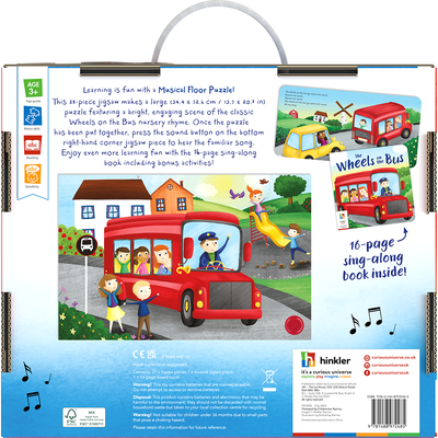Musical Floor 28-Piece Puzzle with Sing-Along Book: The Wheels on the Bus image number 3