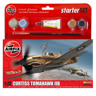 Airfix 1:72 Curtiss Tomahawk Iib Model Starter Set image number 1