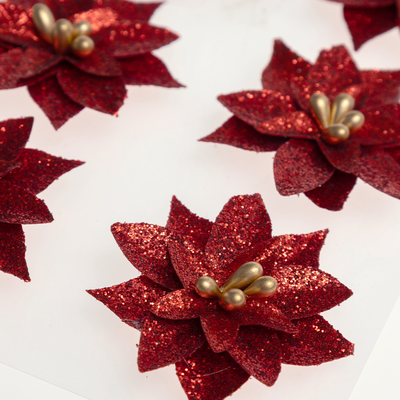 Christmas Poinsettias: Pack of 6 image number 3