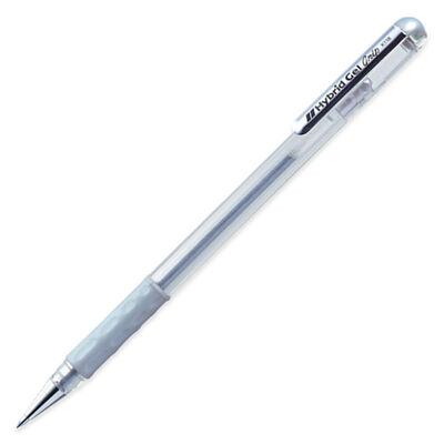 Pentel Hybrid Gel Grip Pen: Silver image number 1