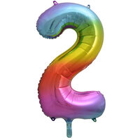 34 Inch Rainbow Number 2 Helium Balloon