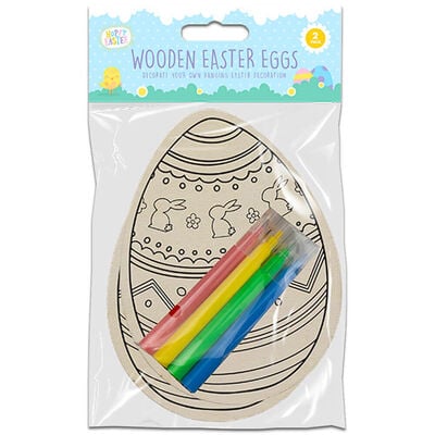 Colour Your Own Wooden Easter Eggs: Assorted image number 1